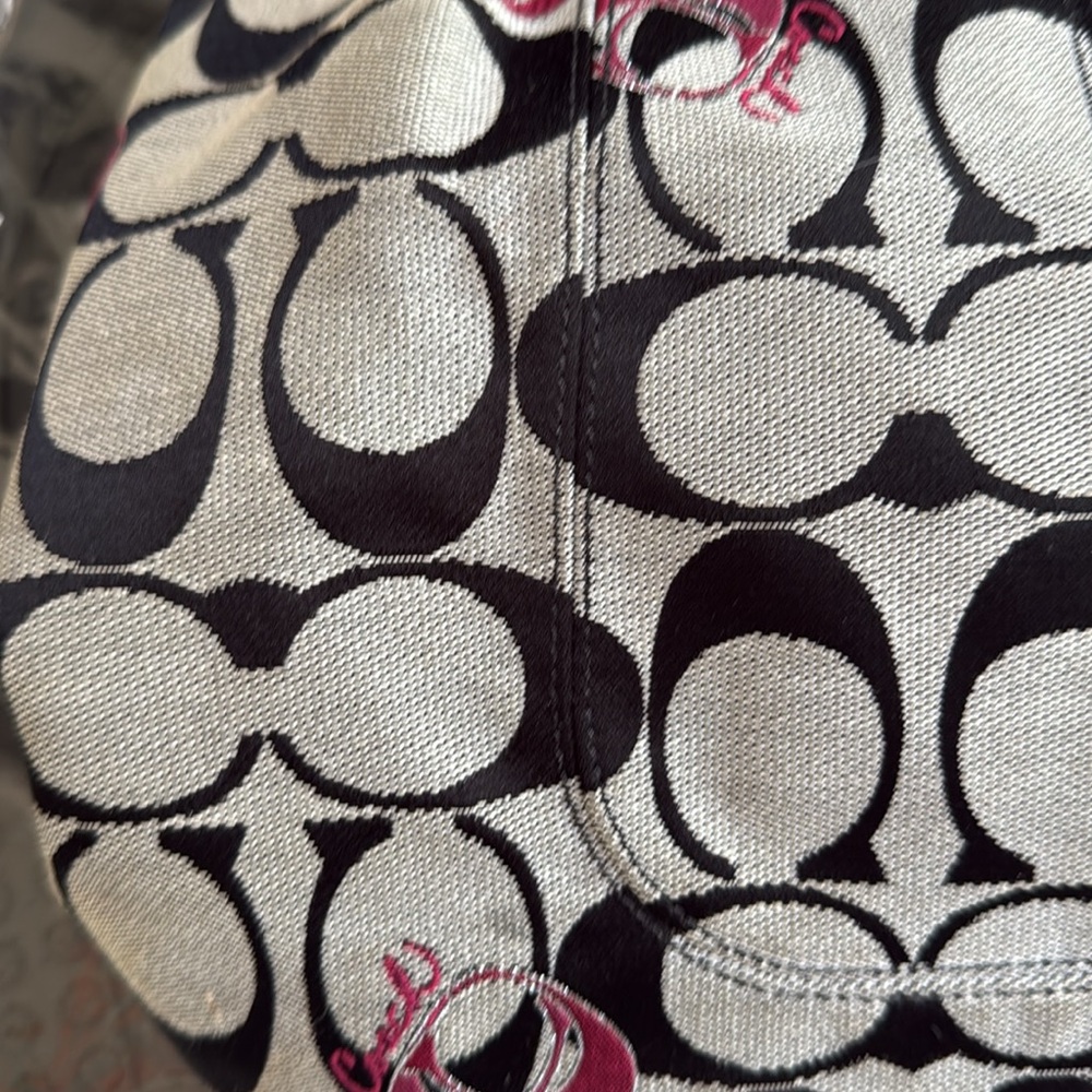 Coach Poppy Black and Red Signature Handbag - Picture 8 of 8
